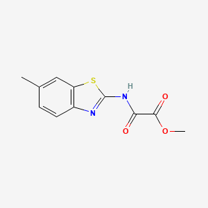 molecular formula C11H10N2O3S B14174247 Acetic acid, ((6-methyl-2-benzothiazolyl)amino)oxo-, methyl ester CAS No. 104388-85-4