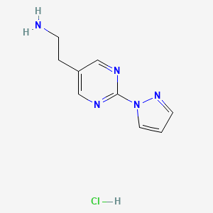 2-(2-(1H-Pyrazol-1-YL)pyrimidin-5-YL)ethanamine hydrochloride