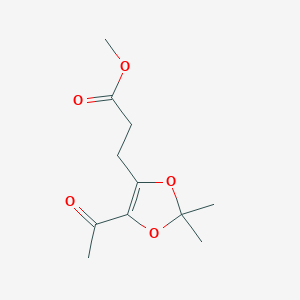 molecular formula C11H16O5 B14174449 Methyl 3-(5-acetyl-2,2-dimethyl-2H-1,3-dioxol-4-yl)propanoate CAS No. 923590-94-7