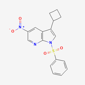 1H-Pyrrolo[2,3-b]pyridine, 3-cyclobutyl-5-nitro-1-(phenylsulfonyl)-