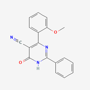 B1417450 4-Hydroxy-6-(2-methoxyphenyl)-2-phenyl-5-pyrimidinecarbonitrile CAS No. 477853-96-6
