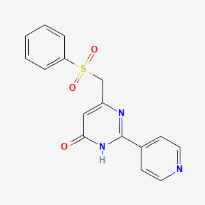 molecular formula C16H13N3O3S B1417457 6-[(Phenylsulfonyl)methyl]-2-(4-pyridinyl)-4-pyrimidinol CAS No. 337923-71-4