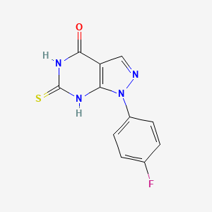 molecular formula C11H7FN4OS B1417460 1-(4-fluorophenyl)-6-mercapto-1,5-dihydro-4H-pyrazolo[3,4-d]pyrimidin-4-one CAS No. 289651-64-5