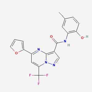 5-(furan-2-yl)-N-(2-hydroxy-5-methylphenyl)-7-(trifluoromethyl)pyrazolo[1,5-a]pyrimidine-3-carboxamide