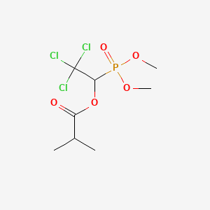 molecular formula C8H14Cl3O5P B14174617 Phosphonic acid, (2,2,2-trichloro-1-hydroxyethyl)-, dimethyl ester, isobutyrate CAS No. 4414-14-6