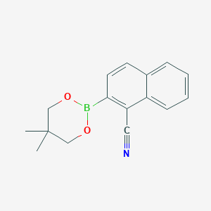 molecular formula C16H16BNO2 B14174641 2-(5,5-Dimethyl-1,3,2-dioxaborinan-2-yl)naphthalene-1-carbonitrile CAS No. 918630-49-6