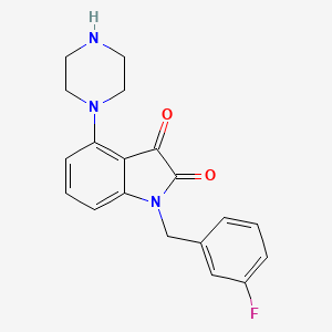 1-[(3-Fluorophenyl)methyl]-4-(piperazin-1-yl)-1H-indole-2,3-dione