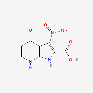 molecular formula C8H5N3O5 B14174710 1H-Pyrrolo[2,3-b]pyridine-2-carboxylic acid, 4-hydroxy-3-nitro- 