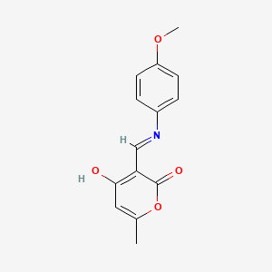 molecular formula C14H13NO4 B1417473 3-[(4-甲氧基苯胺基)亚甲基]-6-甲基-2H-吡喃-2,4(3H)-二酮 CAS No. 117034-63-6