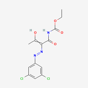 molecular formula C13H13Cl2N3O4 B1417477 N-{2-[2-(3,5-二氯苯基)腙]-3-氧代丁酰}氨基甲酸乙酯 CAS No. 477854-22-1