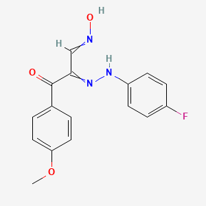 molecular formula C16H14FN3O3 B1417483 2-[(4-氟苯基)肼基]-3-羟亚氨基-1-(4-甲氧基苯基)丙酮-1-酮 CAS No. 338962-02-0