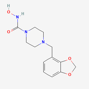 molecular formula C13H17N3O4 B14174872 4-[(2H-1,3-Benzodioxol-4-yl)methyl]-N-hydroxypiperazine-1-carboxamide CAS No. 919996-65-9