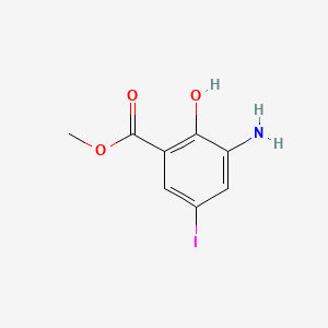 molecular formula C8H8INO3 B14174879 Methyl 3-amino-2-hydroxy-5-iodobenzoate CAS No. 22621-47-2