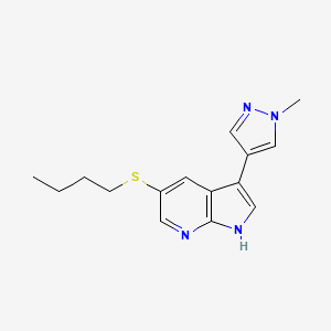 molecular formula C15H18N4S B14174907 5-(Butylsulfanyl)-3-(1-methyl-1H-pyrazol-4-yl)-1H-pyrrolo[2,3-b]pyridine CAS No. 923583-30-6