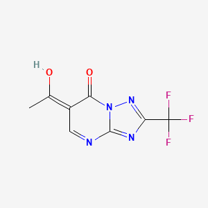 molecular formula C8H5F3N4O2 B1417499 1-[7-Hydroxy-2-(trifluoromethyl)[1,2,4]triazolo[1,5-a]pyrimidin-6-yl]ethanone CAS No. 1256627-91-4