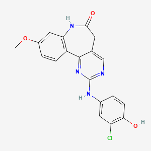 molecular formula C19H15ClN4O3 B14175007 2-(3-Chloro-4-hydroxyanilino)-9-methoxy-5,7-dihydro-6H-pyrimido[5,4-d][1]benzazepin-6-one 