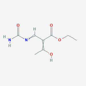 molecular formula C8H12N2O4 B1417502 2-[(氨基甲酰氨基)亚甲基]-3-氧代丁酸乙酯 CAS No. 119180-26-6