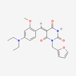 molecular formula C21H23N3O5 B14175029 (5Z)-5-[4-(diethylamino)-2-methoxybenzylidene]-1-(furan-2-ylmethyl)pyrimidine-2,4,6(1H,3H,5H)-trione CAS No. 1049976-49-9