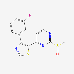 molecular formula C14H10FN3OS2 B14175034 4-[4-(3-Fluorophenyl)-1,3-thiazol-5-yl]-2-(methanesulfinyl)pyrimidine CAS No. 917809-02-0