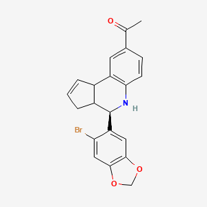 1-[(4R)-4-(6-Bromo-2H-1,3-benzodioxol-5-yl)-3a,4,5,9b-tetrahydro-3H-cyclopenta[c]quinolin-8-yl]ethan-1-one