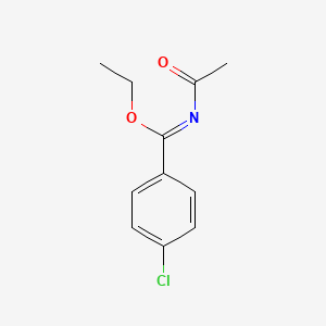 molecular formula C11H12ClNO2 B14175135 Ethyl N-acetyl-4-chlorobenzene-1-carboximidate CAS No. 923017-82-7