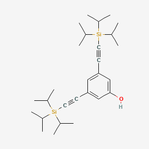 molecular formula C28H46OSi2 B14175163 3,5-Bis{[tri(propan-2-yl)silyl]ethynyl}phenol CAS No. 918826-07-0