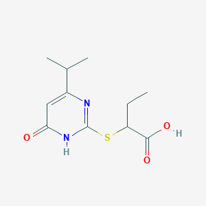 B1417533 2-(4-Isopropyl-6-oxo-1,6-dihydro-pyrimidin-2-ylsulfanyl)-butyric acid CAS No. 887695-05-8