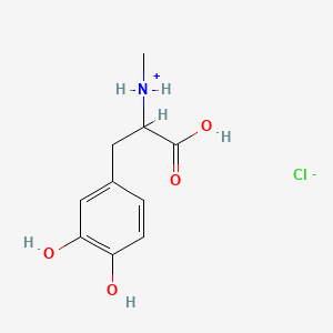 molecular formula C10H14ClNO4 B14175358 Alanine, 3-(3,4-dihydroxyphenyl)-N-methyl-, hydrochloride, L- CAS No. 51912-15-3