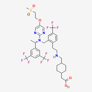 Cyclohexaneacetic acid, 4-[[[2-[[[(1S)-1-[3,5-bis(trifluoromethyl)phenyl]ethyl][5-[2-(methylsulfonyl)ethoxy]-2-pyrimidinyl]amino]methyl]-4-(trifluoromethyl)phenyl]ethylamino]methyl]-, trans-