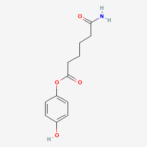 molecular formula C12H15NO4 B14175440 4-Hydroxyphenyl 6-amino-6-oxohexanoate CAS No. 879871-73-5