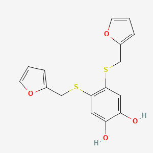 molecular formula C16H14O4S2 B14175544 4,5-Bis{[(furan-2-yl)methyl]sulfanyl}benzene-1,2-diol CAS No. 923267-47-4