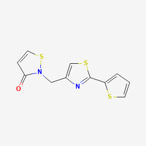 molecular formula C11H8N2OS3 B14175551 2-{[2-(Thiophen-2-yl)-1,3-thiazol-4-yl]methyl}-1,2-thiazol-3(2H)-one CAS No. 918108-14-2