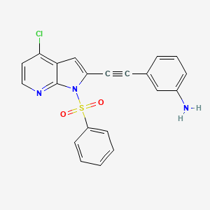 Benzenamine, 3-[2-[4-chloro-1-(phenylsulfonyl)-1H-pyrrolo[2,3-b]pyridin-2-yl]ethynyl]-