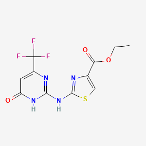 B1417559 Ethyl 2-{[6-oxo-4-(trifluoromethyl)-1,6-dihydro-2-pyrimidinyl]amino}-1,3-thiazole-4-carboxylate CAS No. 861211-33-8