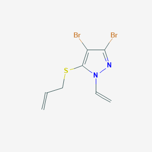 3,4-Dibromo-1-ethenyl-5-[(prop-2-en-1-yl)sulfanyl]-1H-pyrazole