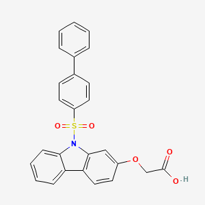 molecular formula C26H19NO5S B14175650 {[9-([1,1'-Biphenyl]-4-sulfonyl)-9H-carbazol-2-yl]oxy}acetic acid CAS No. 920982-22-5