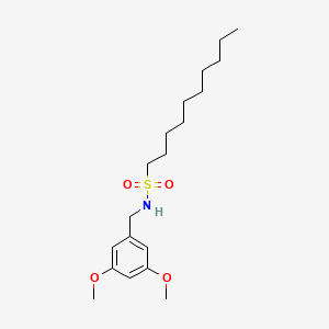 molecular formula C19H33NO4S B14175731 N-[(3,5-Dimethoxyphenyl)methyl]decane-1-sulfonamide CAS No. 920527-64-6