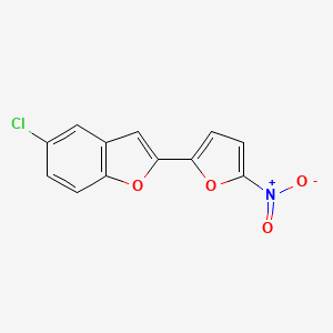 molecular formula C12H6ClNO4 B14175759 5-Chloro-2-(5-nitrofuran-2-yl)-1-benzofuran CAS No. 89266-53-5