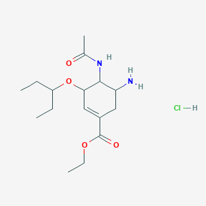 Ethyl 4-acetamido-5-amino-3-pentan-3-yloxycyclohexene-1-carboxylate;hydrochloride