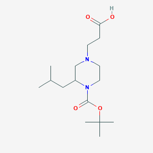 molecular formula C16H30N2O4 B14175764 3-(4-(Tert-butoxycarbonyl)-3-isobutylpiperazin-1-YL)propanoic acid 