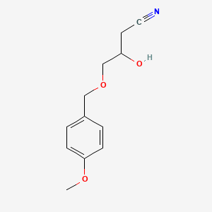 molecular formula C12H15NO3 B14175781 3-Hydroxy-4-[(4-methoxyphenyl)methoxy]butanenitrile CAS No. 922735-24-8