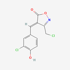 molecular formula C11H7Cl2NO3 B1417585 (4E)-4-(3-chloro-4-hydroxybenzylidene)-3-(chloromethyl)isoxazol-5(4H)-one CAS No. 1142199-91-4