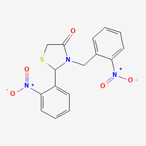 4-Thiazolidinone, 2-(2-nitrophenyl)-3-[(2-nitrophenyl)methyl]-