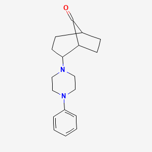 molecular formula C18H24N2O B14175874 2-(4-Phenyl-1-piperazinyl)bicyclo(3.2.1)octan-8-one CAS No. 4177-36-0