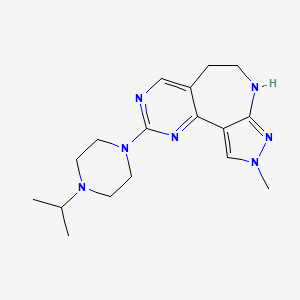 molecular formula C17H25N7 B1417590 2-(4-异丙基哌嗪-1-基)-9-甲基-5,6,7,9-四氢吡唑并[3,4-b]嘧啶并[4,5-d]氮杂菲 CAS No. 1172755-94-0