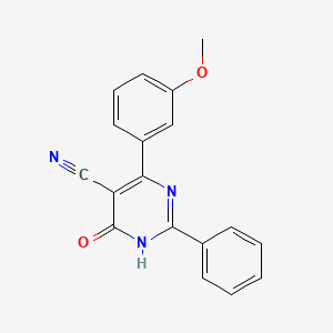 molecular formula C18H13N3O2 B1417599 4-羟基-6-(3-甲氧基苯基)-2-苯基-5-嘧啶碳腈 CAS No. 338982-08-4
