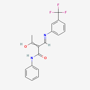 molecular formula C18H15F3N2O2 B1417625 (Z)-2-acetyl-N-phenyl-3-[3-(trifluoromethyl)anilino]-2-propenamide CAS No. 1025257-06-0