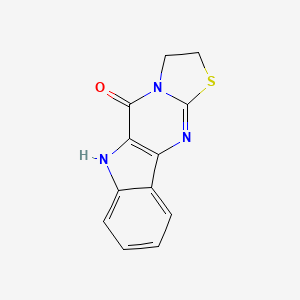 molecular formula C12H9N3OS B14176578 9H-3-Thia-4,9,10a-triazacyclopenta[b]fluoren-10-one, 1,2-dihydro- CAS No. 698984-98-4