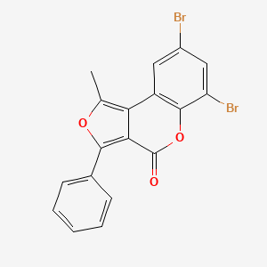 molecular formula C18H10Br2O3 B14176664 6,8-Dibromo-1-methyl-3-phenyl-4H-furo[3,4-c][1]benzopyran-4-one CAS No. 922503-23-9