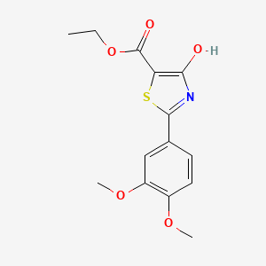 molecular formula C14H15NO5S B1417669 Ethyl 2-(3,4-dimethoxyphenyl)-4-hydroxy-1,3-thiazole-5-carboxylate CAS No. 924868-99-5